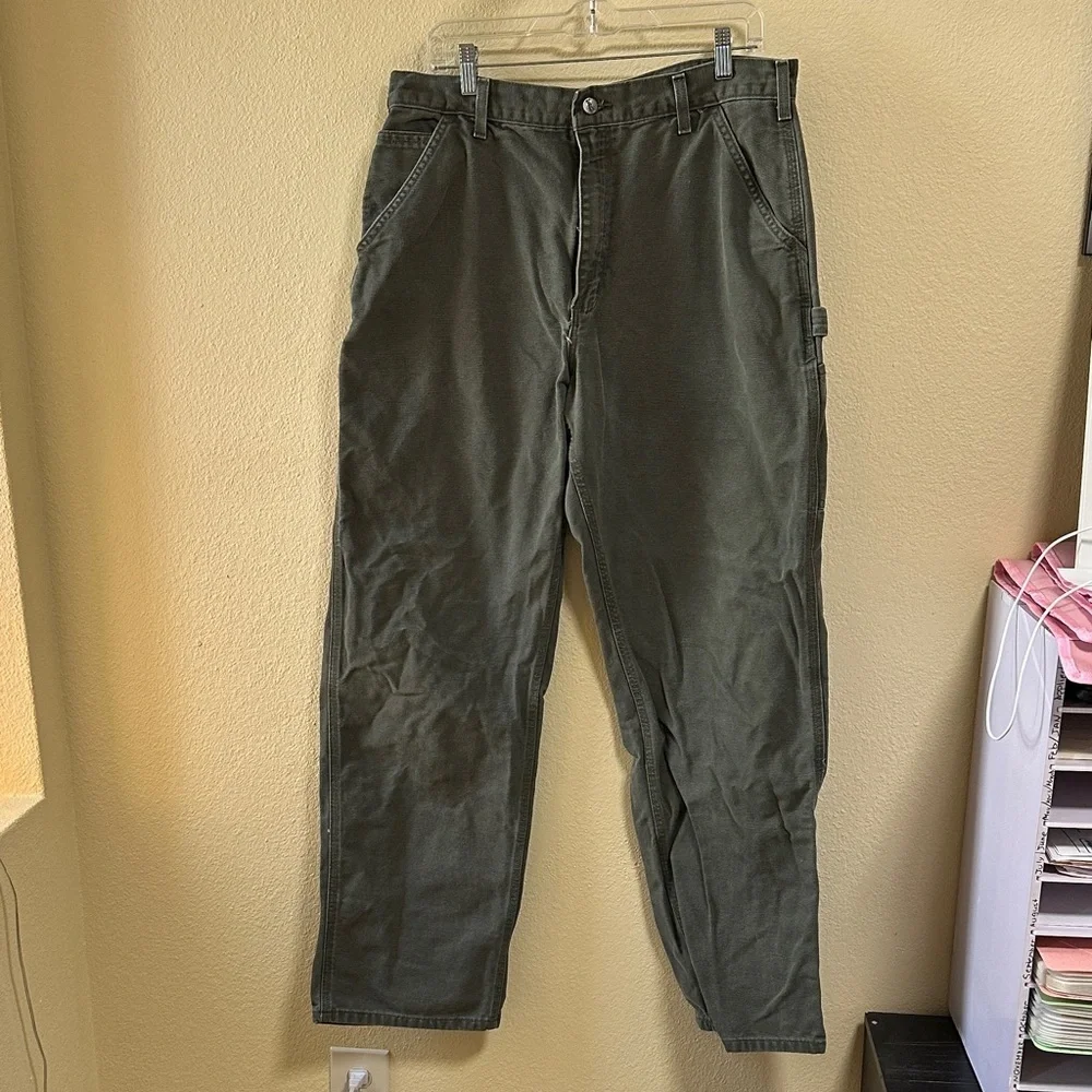 Carhartt Men's Olive Cargo Work Pants 36x34